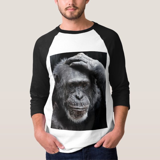 GORILLA Big Ansikte, Contemplative Ape T-shirts (Framsida)