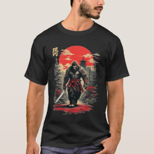 Gorilla Bigfoot Fierce Samurai Warrior T Shirt