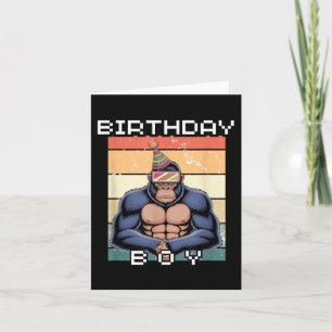 Gorilla Birthday Dekorations Monkey Märkre Vr Game Kort