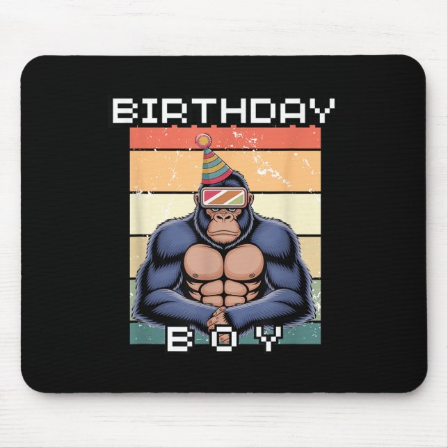 Gorilla Birthday Dekorations Monkey Märkre Vr Game Musmatta (Framsidan)