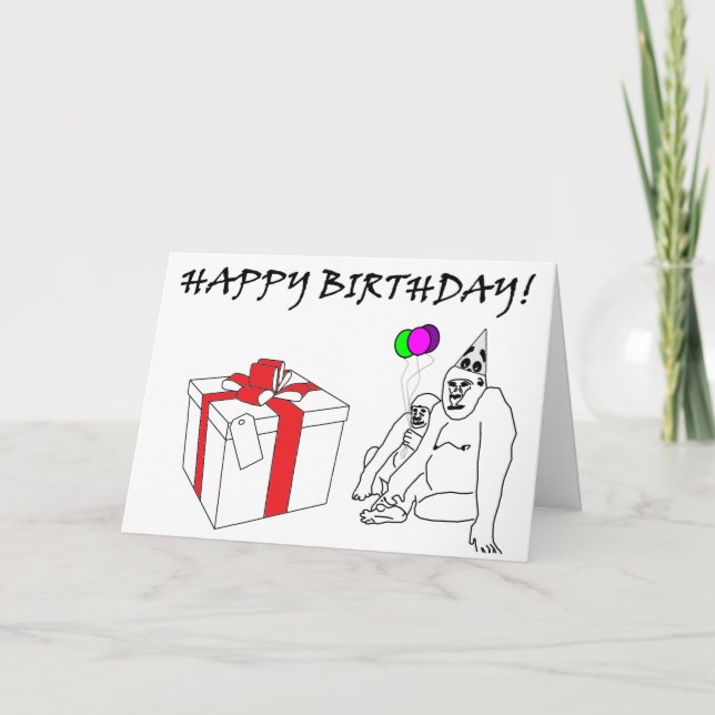 Gorilla Birthday-kort Kort (Framsida)