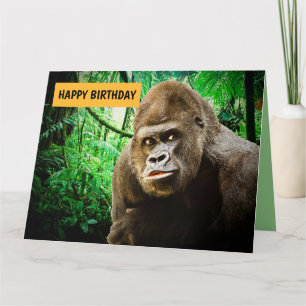 GORILLA BIRTHDAY Lustigt för hans stora hälsningsk Kort