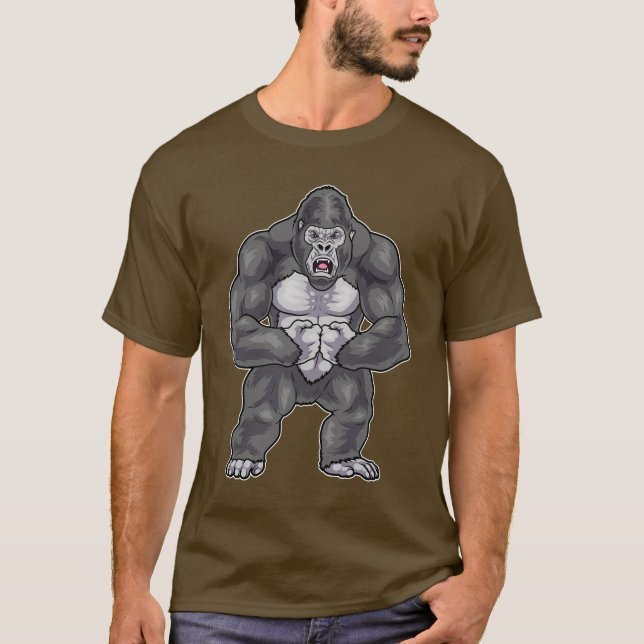 Gorilla Bodybuilder Bodybuilding T Shirt (Framsida)