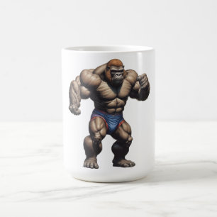 Gorilla Bodybuilder Pop Art Serieteckning Kaffemugg