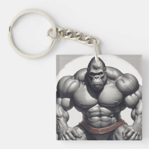 Gorilla BodyBuilder Pop Art Tecknad Teckning