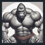 Gorilla BodyBuilder Pop Art Tecknad Teckning Fototryck<br><div class="desc">Digital Computer Animal Art - College Pop Art - Vild Animal Computer Bilder</div>