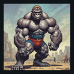 Gorilla BodyBuilder Pop Art Tecknad Teckning Poster<br><div class="desc">Digital Computer Animal Art - College Pop Art - Vild Animal Computer Bilder</div>