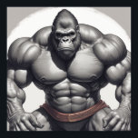 Gorilla BodyBuilder Pop Art Tecknad Teckning Poster<br><div class="desc">Digital Computer Animal Art - College Pop Art - Vild Animal Computer Bilder</div>