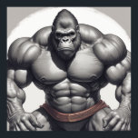 Gorilla BodyBuilder Pop Art Tecknad Teckning Poster<br><div class="desc">Digital Computer Animal Art - College Pop Art - Vild Animal Computer Bilder</div>