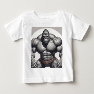 Gorilla BodyBuilder Pop Art Tecknad Teckning T Shirt