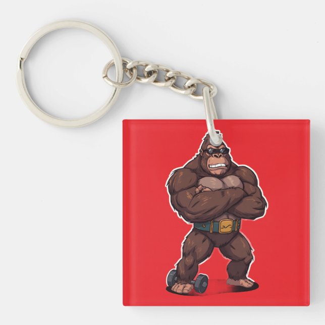 Gorilla Bodybuilder Weight Lifter Pop Art Cartoon (Framsidan)