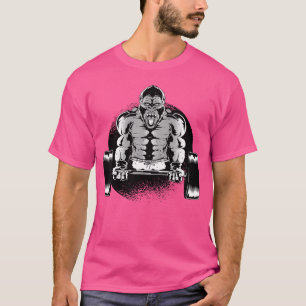 Gorilla Bodybuilding Barbell Monkey Muscle Trainin T Shirt