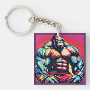 Gorilla Bodybuilding der Lifter Pop Art Tecknad