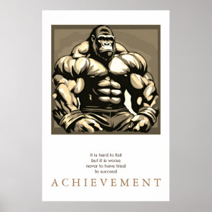 Gorilla Bodybuilding der Motivational Sepia Poster