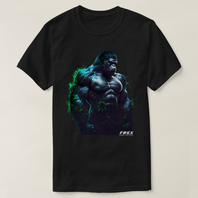 Gorilla Bodybuilding Fitness Gym Wear T Shirt (Design framsida)