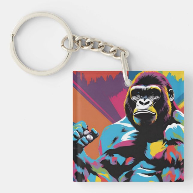 Gorilla Bodybuilding Weight Lifter Pop Art-Tecknad (Framsidan)