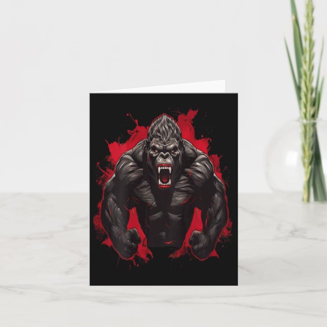 Gorilla Bodybuilding Workout Backprint Gym Kort (Framsida)