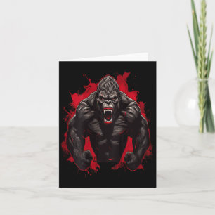 Gorilla Bodybuilding Workout Backprint Gym Kort