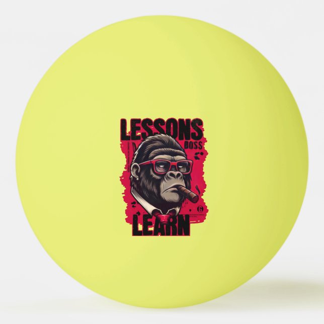 Gorilla Boss Lärdomar Ping Pong Boll  (Framsidan)