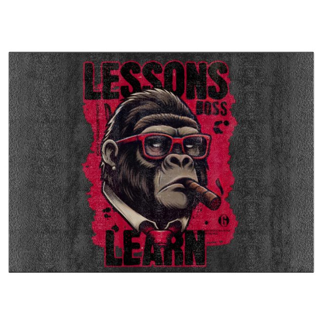 Gorilla Boss Lektioner Lär Skärbräda  (Framsidan)