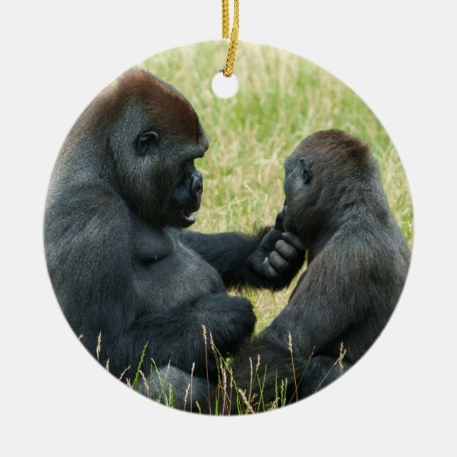 Gorilla Brothers Forever Julgransprydnad Keramik (Framsidan)