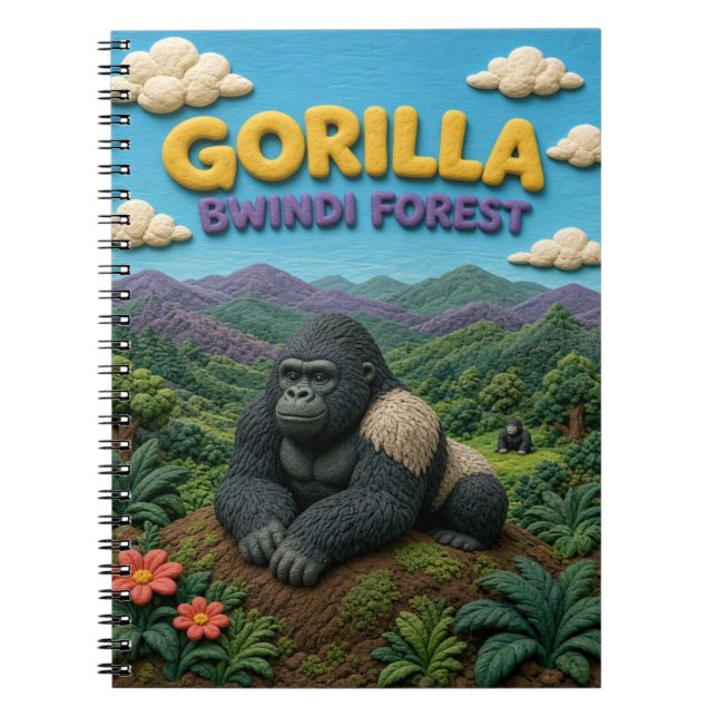 Gorilla Bwindi skog Modern KlayKoo Anteckningsbok (Framsidan)