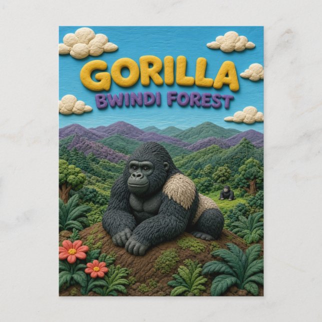 Gorilla Bwindi skog Modern KlayKoo Vykort (Framsida)