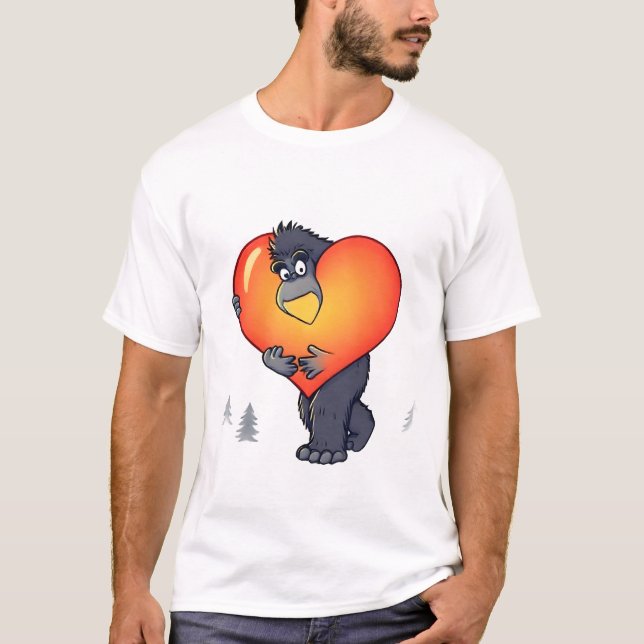 Gorilla Carrying a Giant Heart T Shirt (Framsida)