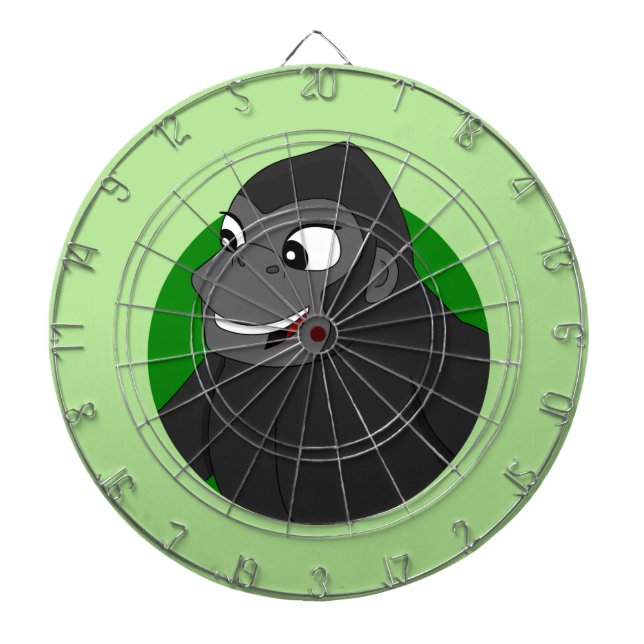 Gorilla Cartoon Dartboard Med Pilar Darttavla (Framsidan)