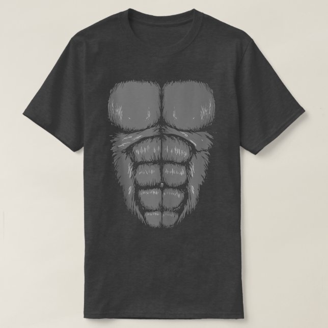 Gorilla Chest Muscles Abs Costume Art Halloween Ea T Shirt (Design framsida)