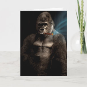 Gorilla Cigar Smoker Roligt födelsedagskort Kort