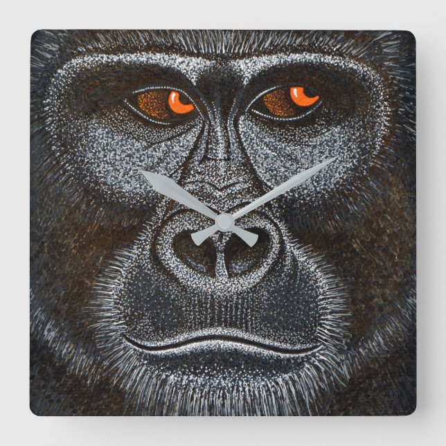 Gorilla Clock Fyrkantig Klocka (Framsida)