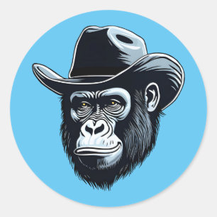 Gorilla Cowboy Runt Klistermärke