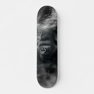 Gorilla Deep in Think Black White Fog Mini Skateboard Bräda 18,5 Cm