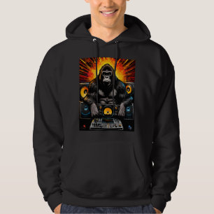 Gorilla DJ Boombox Explosiv Konst Hoodie