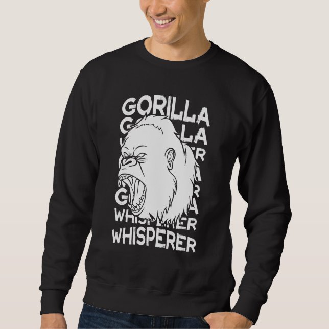 Gorilla Djur Citat Apa Habitat Silverback Wes Lång Ärmad Tröja (Framsida)