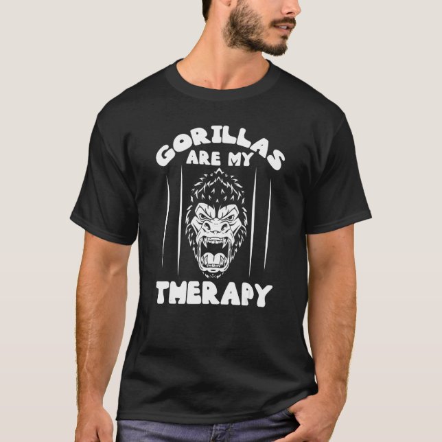 Gorilla Djur Citat Apa Habitat Silverback Wes T Shirt (Framsida)