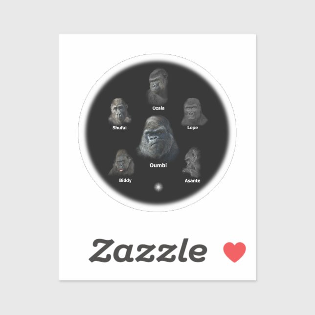 Gorilla Family Klistermärken (Ark)