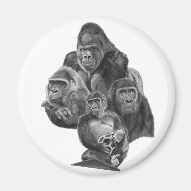 Gorilla Family Magnet (ゴリラ家族のマグネット）Gorilla Life (Framsidan)