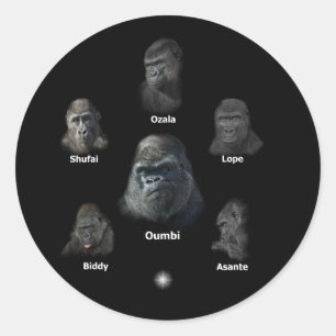 Gorilla Family Runt Klistermärke