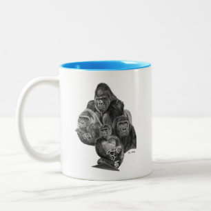 Gorilla Family Två-Tonad Mugg