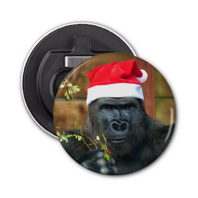 Gorilla Festive Cheer Unleaschad Flasköppnare (Framsidan)