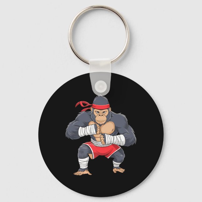Gorilla Fighter MMA Kick Boxing Tränings Marsvin Nyckelring (Framsida)