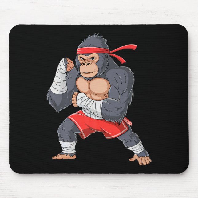 Gorilla Fighter MMA Kick Boxing Träningskonst Musmatta (Framsidan)
