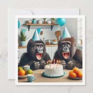 Gorilla firar födelsedagen, party apes inbjudningar