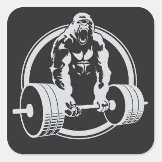 Gorilla Fitness Beast Mode Liiting Crossfit Fyrkantigt Klistermärke