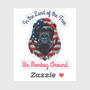 Gorilla Flagga America Klistermärken