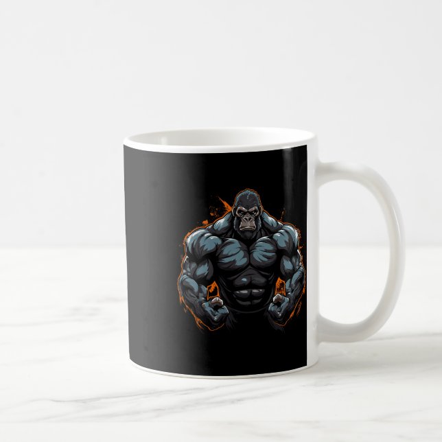 Gorilla Flexing Kaffemugg (Höger)
