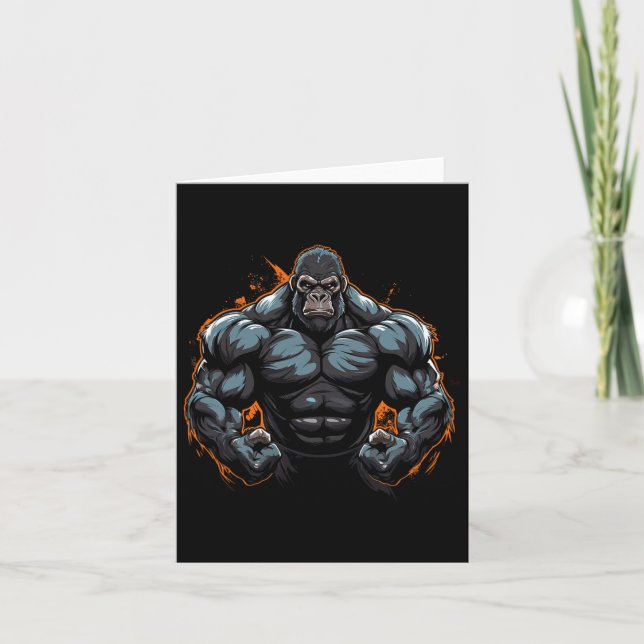 Gorilla Flexing Kort (Framsida)