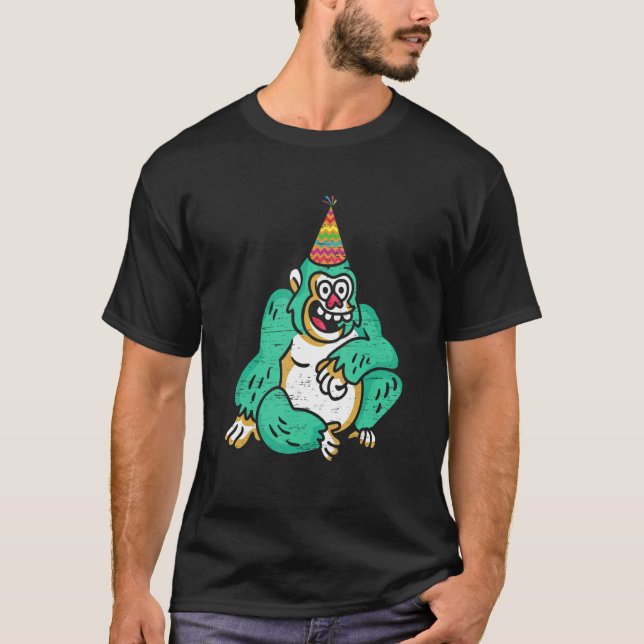 Gorilla Födelsedagsfest T Shirt (Framsida)